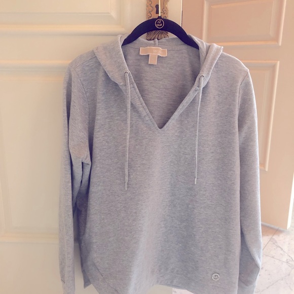 Michael Kors Tops - Michael Kors ladies pull-over Grey hoodie top size L